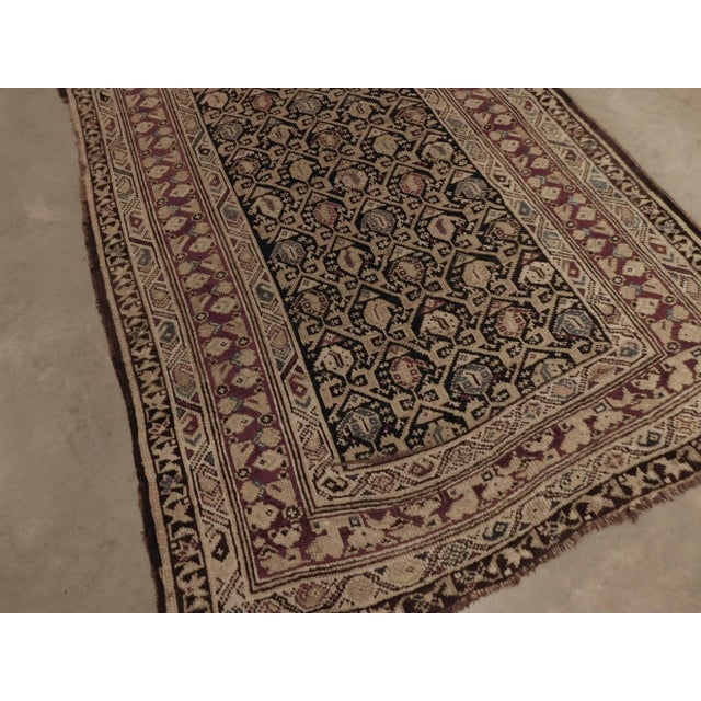 Blue Early 20th Century Antique Hand Made Wool Caucasian Rug For Sale - Image 8 of 13