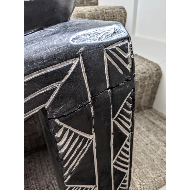 Wood 1990s Vintage African Carved Bamileke Pedestal Stool For Sale - Image 7 of 10