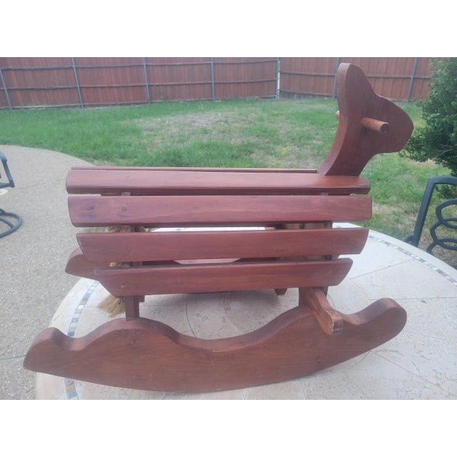 Vintage Wooden Rocking Horse For Sale - Image 11 of 11