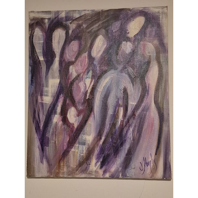 Black 2004 " Ghosts Among Us" Original Signed Modern Painting For Sale - Image 8 of 16