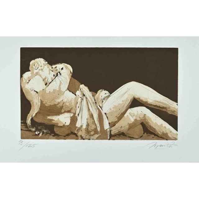 Lovers III is an original etching, realized by Giacomo Manzù in 1970. Hand Signed. numbered, Edition of 53/125 prints....