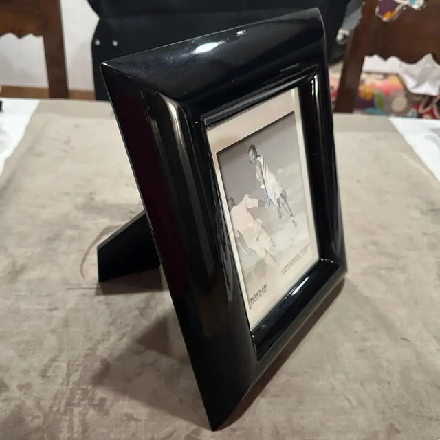 1990s Modern Black Lacquered Wood Italian Picture Frame by Bussolari For Sale - Image 4 of 16