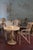 Bamboo and glass dining set – 1970s product details comprising a table with bamboo base and glass top, and six chairs....