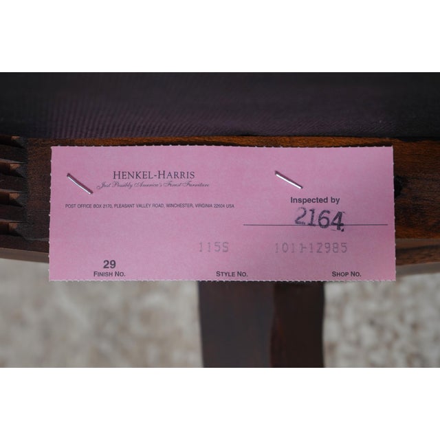 Set of 10 Henkel Harris Model 115 Mahogany Dining Room Chairs For Sale - Image 11 of 12
