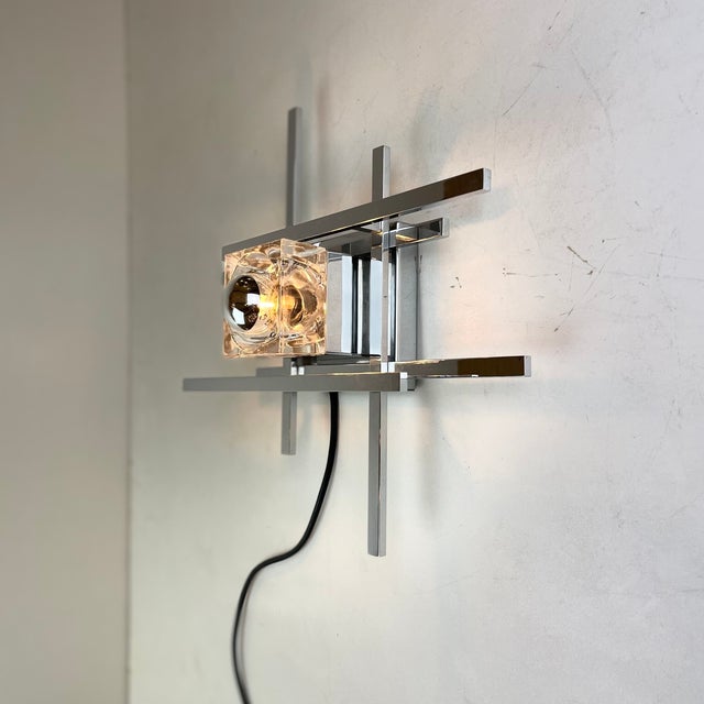 Cubic Wall Lamp attributed to Gaetano Sciolari, 1970s For Sale - Image 6 of 18