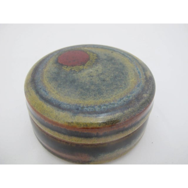 Ceramic Wally Schwab Pacific Nw Studio Art Pottery Stoneware Round Box or Jar With Lid For Sale - Image 7 of 10