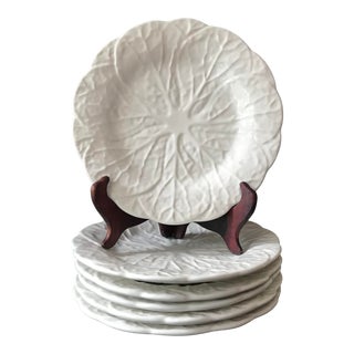 Cabbage Leaf Majolica 8 1/4” Plates~ Set of 6 For Sale