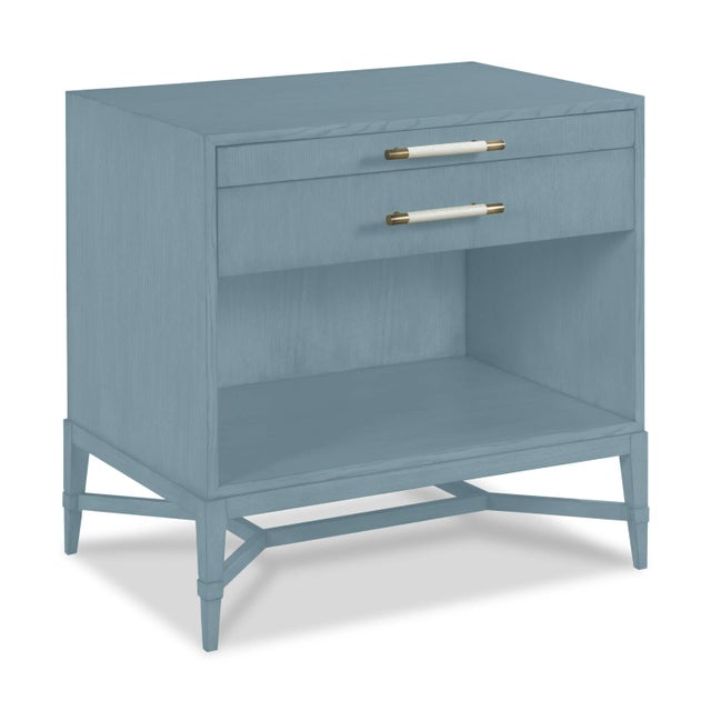 Modern Shea Bedside Table, Chiswell Blue For Sale - Image 3 of 3