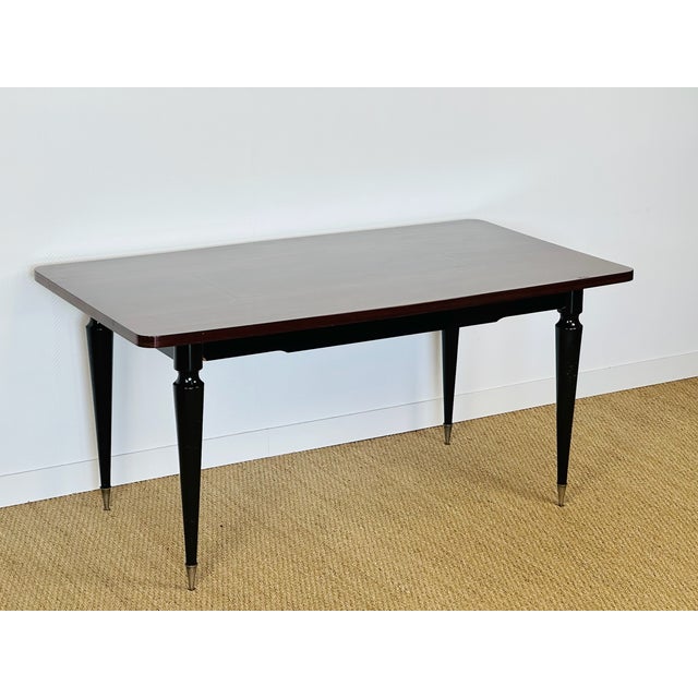 Art Deco French Modern Dining Table in Marquetry Macassar Ebony, 1950s For Sale - Image 17 of 17