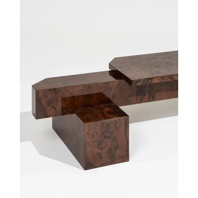 Contemporary SSB01W Bench with Walnut Burl Veneer by Sashaxsasha For Sale - Image 3 of 14