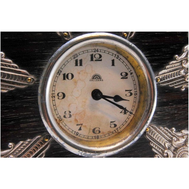 Wooden Regulator Clock with Silver Applications by Haller-AG For Sale - Image 4 of 10