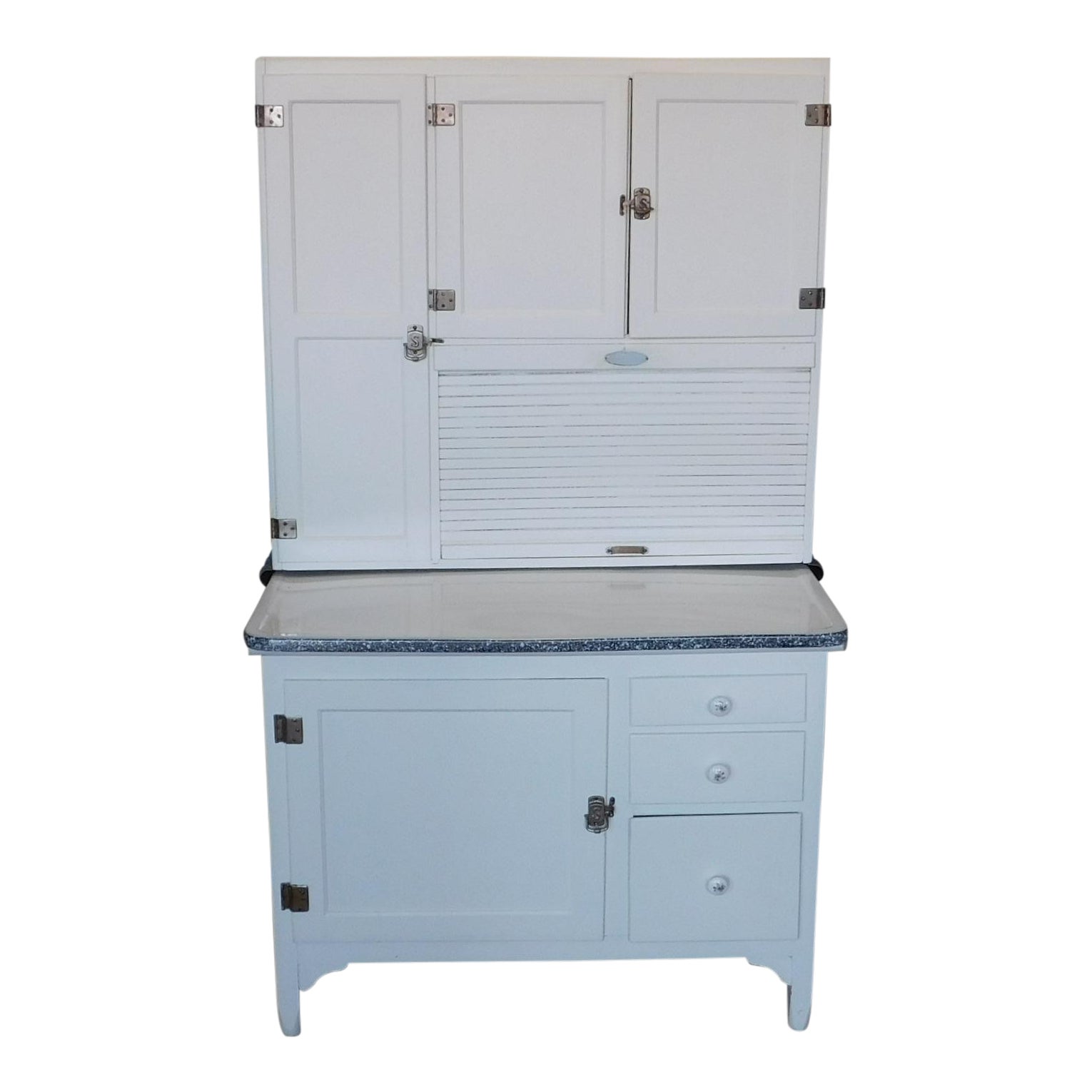 Antique Sellers Restored Painted White Hoosier Kitchen C1890