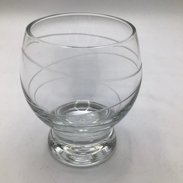 1980s Mikasa Circle Etched Balloon Cocktail Glasses-Set of 9 For Sale - Image 5 of 12
