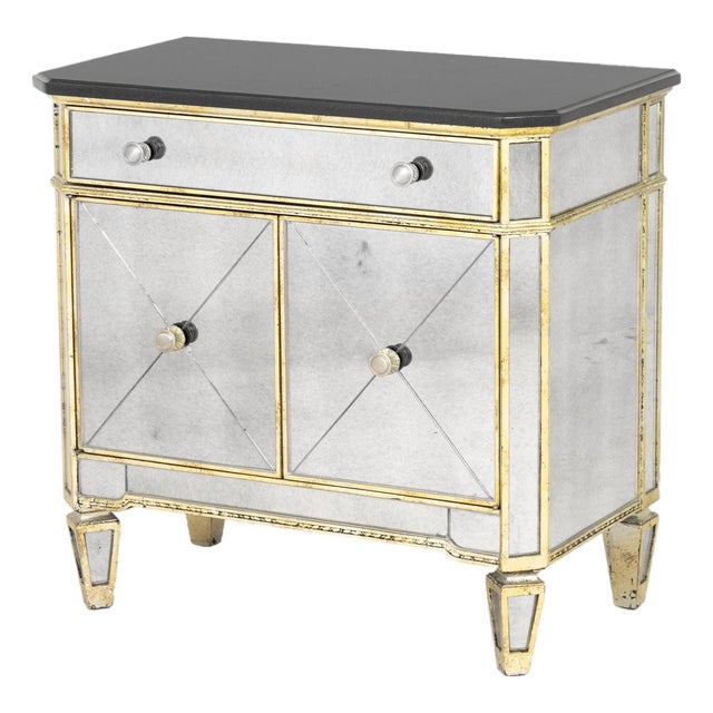 Hollywood Regency Style Mirrored Cabinet For Sale