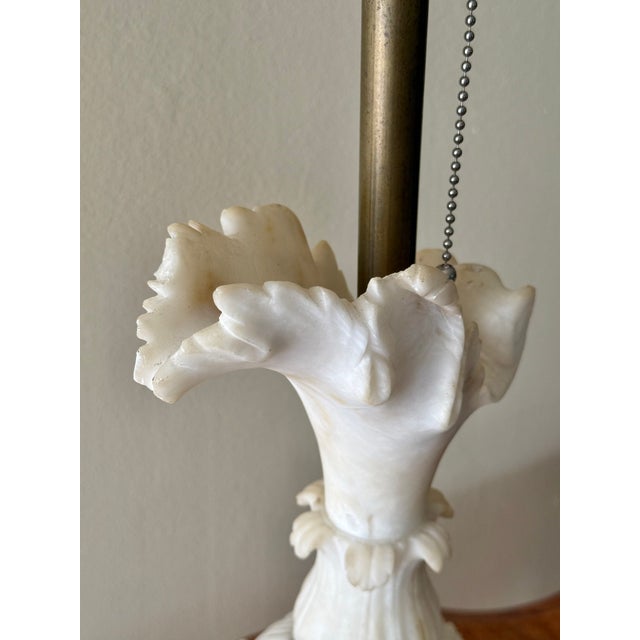 Antique Neoclassical Carved Alabaster Lamp, Rewired For Sale - Image 10 of 12