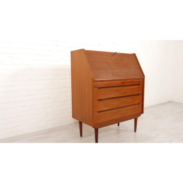 Vintage Secretaire in Teak For Sale - Image 5 of 17