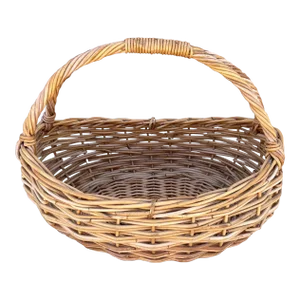 Large Rustic European Woven Rattan/Wicker Gathering Basket