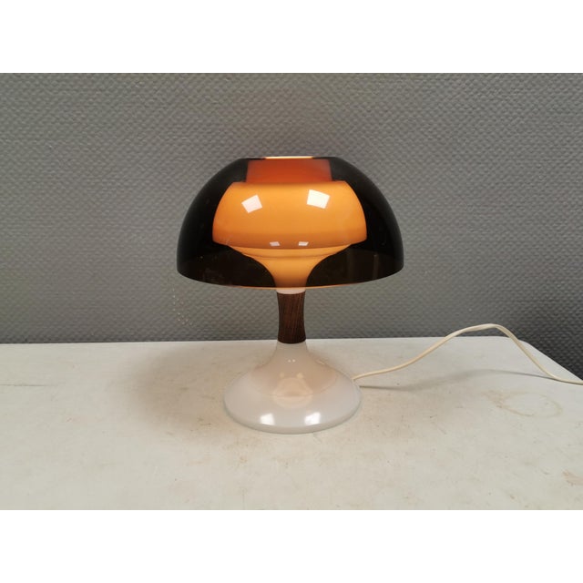 Table Lamp with Smoky Acrylic Shade and Rosewood Base by Bent Karlby for Ask Belysninger, 1971 For Sale - Image 3 of 14