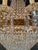 Metal Antique French Empire Crystal Tent and Basket Chandelier Brass For Sale - Image 7 of 14