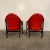 Metal Red Vinyl Tufted Lounge Chairs Styled After Milo Baughman by Frank and Son For Sale - Image 7 of 12