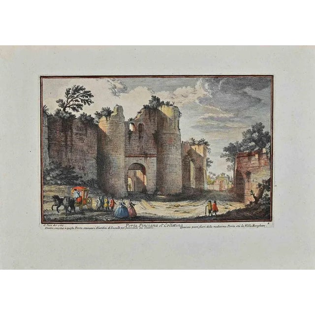 Porta Pinciana is an original etching of the Late 18th century realized by Giuseppe Vasi. Signed and titled on plate lower...