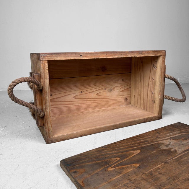 Brown Japanese Wooden Transport Crate, 1920s For Sale - Image 8 of 10