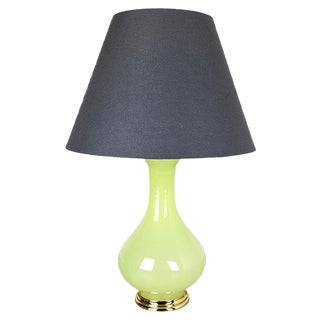 Large Mid-Century Italian Opaline Murano Glass Table Lamp from Cenedese Vetri For Sale