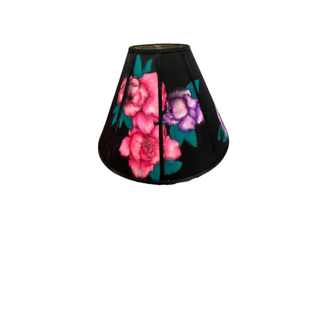 Pair of Hand Painted Silk Lampshades For Sale - Image 4 of 8