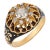 19th Century Victorian Diamond 14k Yellow Gold Silver Enamel Ring, Size 6.5 For Sale