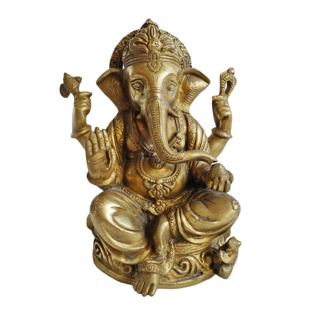 Mid 20th Century Vintage Brass Ganesha For Sale - Image 5 of 5