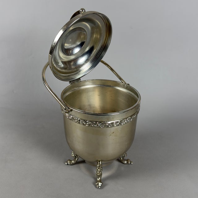 Victorian Style Silver-Plated Ice Bucket with Feet For Sale - Image 5 of 11