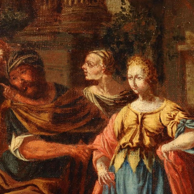 Italian School, Jacob asks Laban for Rachel's hand in marriage, Oil on Canvas For Sale - Image 5 of 11