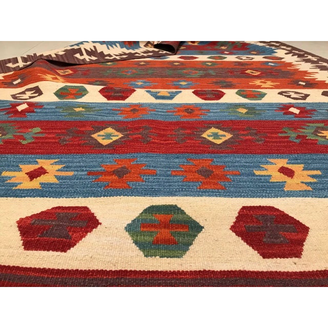 Vintage Handmade Kilim Rug For Sale - Image 3 of 10