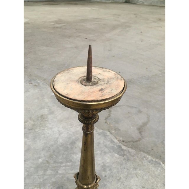 Italian 19th Century Brass Candle Holders, Set of 2 For Sale - Image 6 of 10