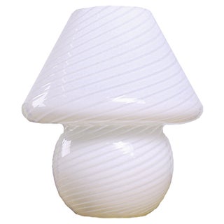 Glass Mushroom Swirl Table Lamp in Murano Glass, 1970s For Sale