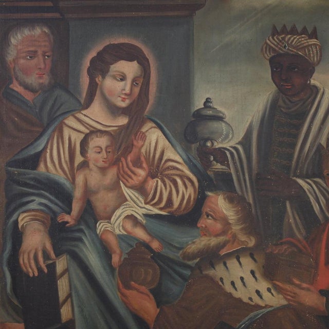 Unknown, Adoration of the Magi, 1880, Oil on Canvas For Sale - Image 3 of 16