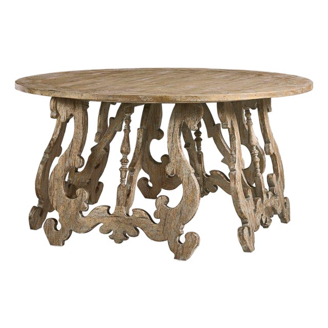 Rustic Oak Spanish-Style Center Table For Sale