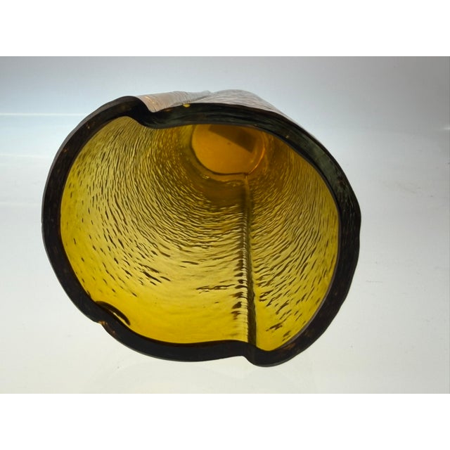 Mid-Century Modern Large Amber Art Glass Vase by Tamara Aladin for Riihimäen Lasi, Finland, 1970s For Sale - Image 3 of 9