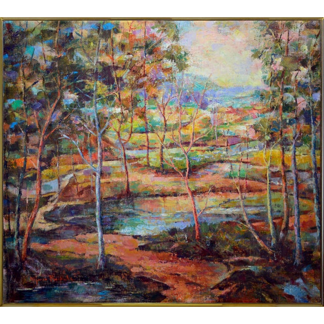 Alfonso Pragliola, Riflessi Boschivi Landscape, Mixed Media on Canvas, 2019 For Sale - Image 9 of 9