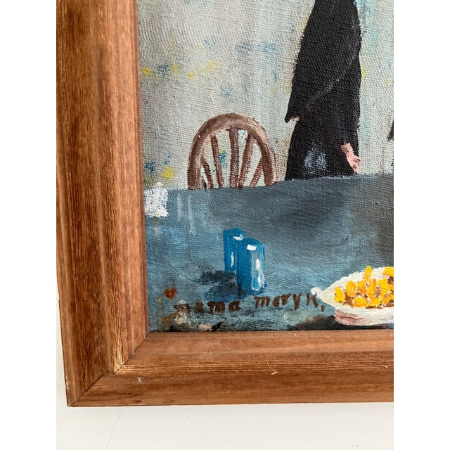 Outsider Art Primitive Amish Kitchen Scene by Mama Mary K. (C. 1950s–1970s) For Sale - Image 12 of 13