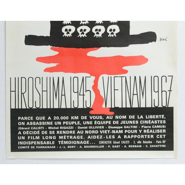 Illustration 1967 French Political Documentary Movie Poster - Hiroshima 1945/Vietnam 1967 - Siné For Sale - Image 3 of 5