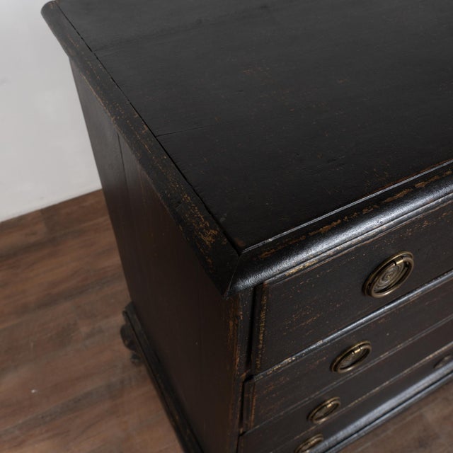 18th Century Large Danish Black-Painted Oak Chest of Drawers For Sale - Image 6 of 15