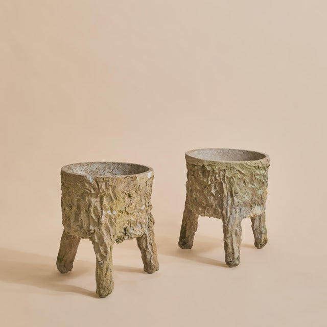 1940s French Faux Bois Concrete Footed Planter, 1940s - 2 Available For Sale - Image 5 of 9