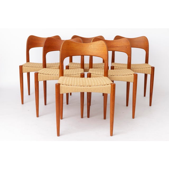 Vintage Danish Dining Chairs by Arne Hovmand-Olsen for Mogens Kold, 1960s, Set of 6 For Sale - Image 10 of 10