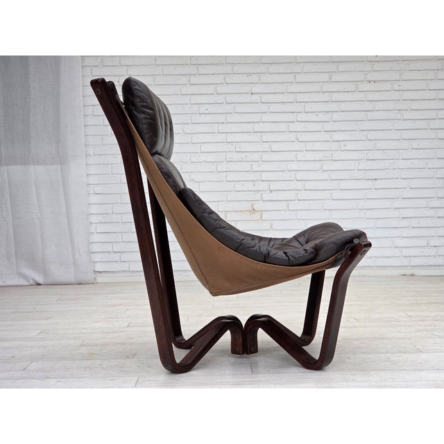 Brown Norwegian Viking Lounge Chair by Jim Myrstad, 1970s For Sale - Image 8 of 18