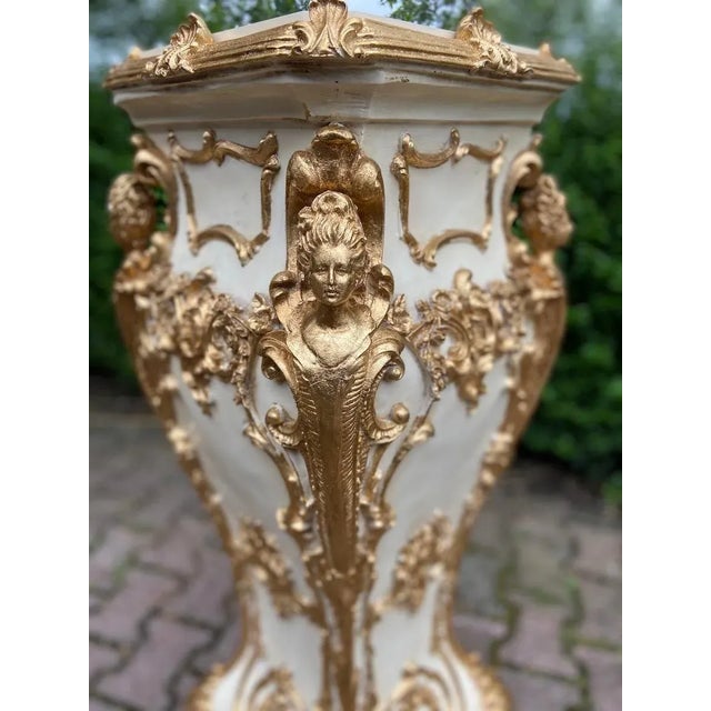 Add a touch of Baroque-era luxury to your space with this stunning Italian-inspired pedestal, crafted in 1990 to capture...