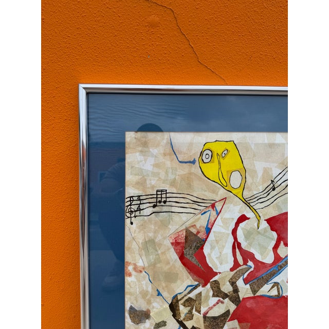 Vintage Mixed Media Abstract Paper Collage Painting – Signed For Sale In Miami - Image 6 of 12