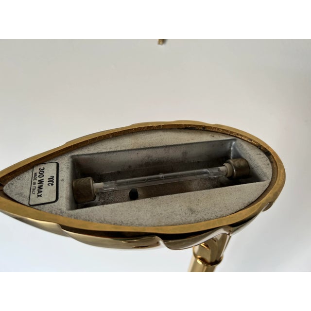 Gianfranco Frattini Sculptural Scallop - Shape Shade Brass Floor Lamp For Sale - Image 4 of 9