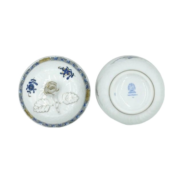 2010s Herend Chinese Bouquet Black Sapphire Porcelain Sugar Bowl For Sale - Image 5 of 9