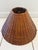 Mid-Century Modern Round Hand-Woven Rattan, Wicker Lined Fabric Lamp Shade